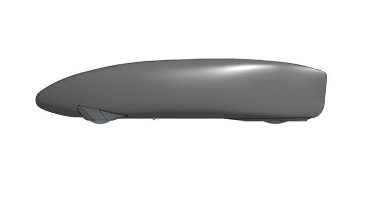CAD model of aerodynamic shell to be manufactured.