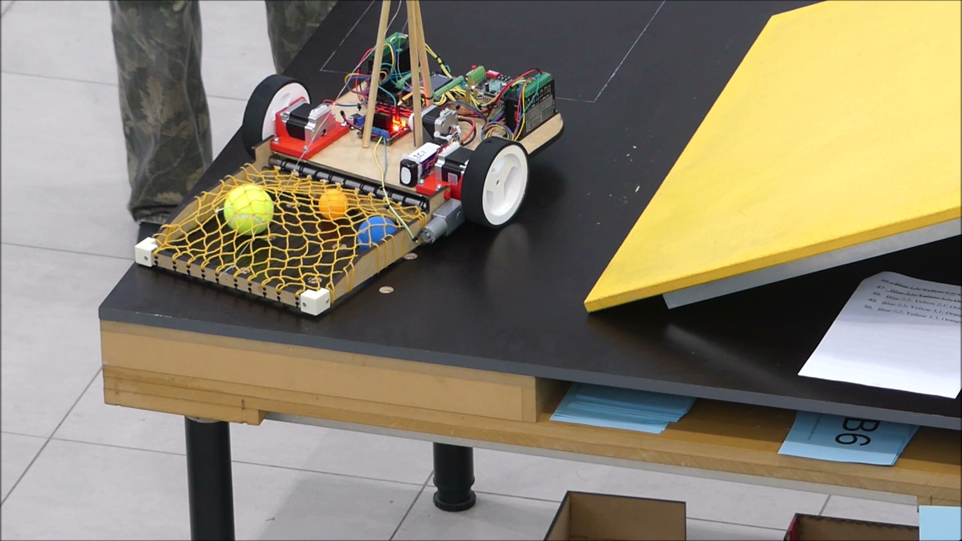 First testing day, robot successfully running through the full course.