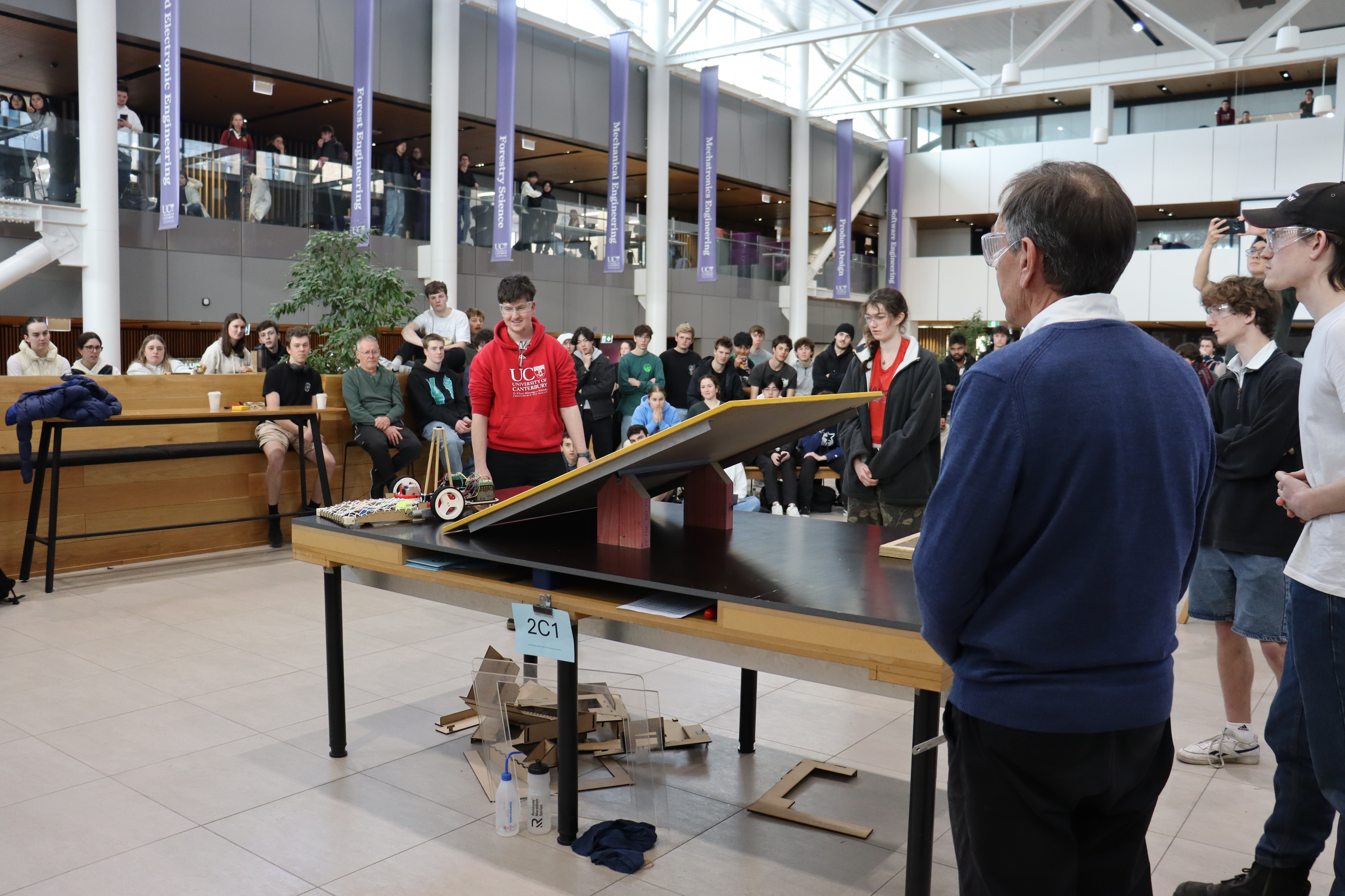 Warman Design and Build Competition robot on the competition table.