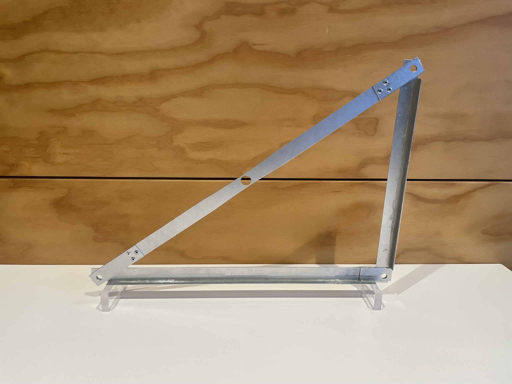 Completed aluminium structure ready for testing.
