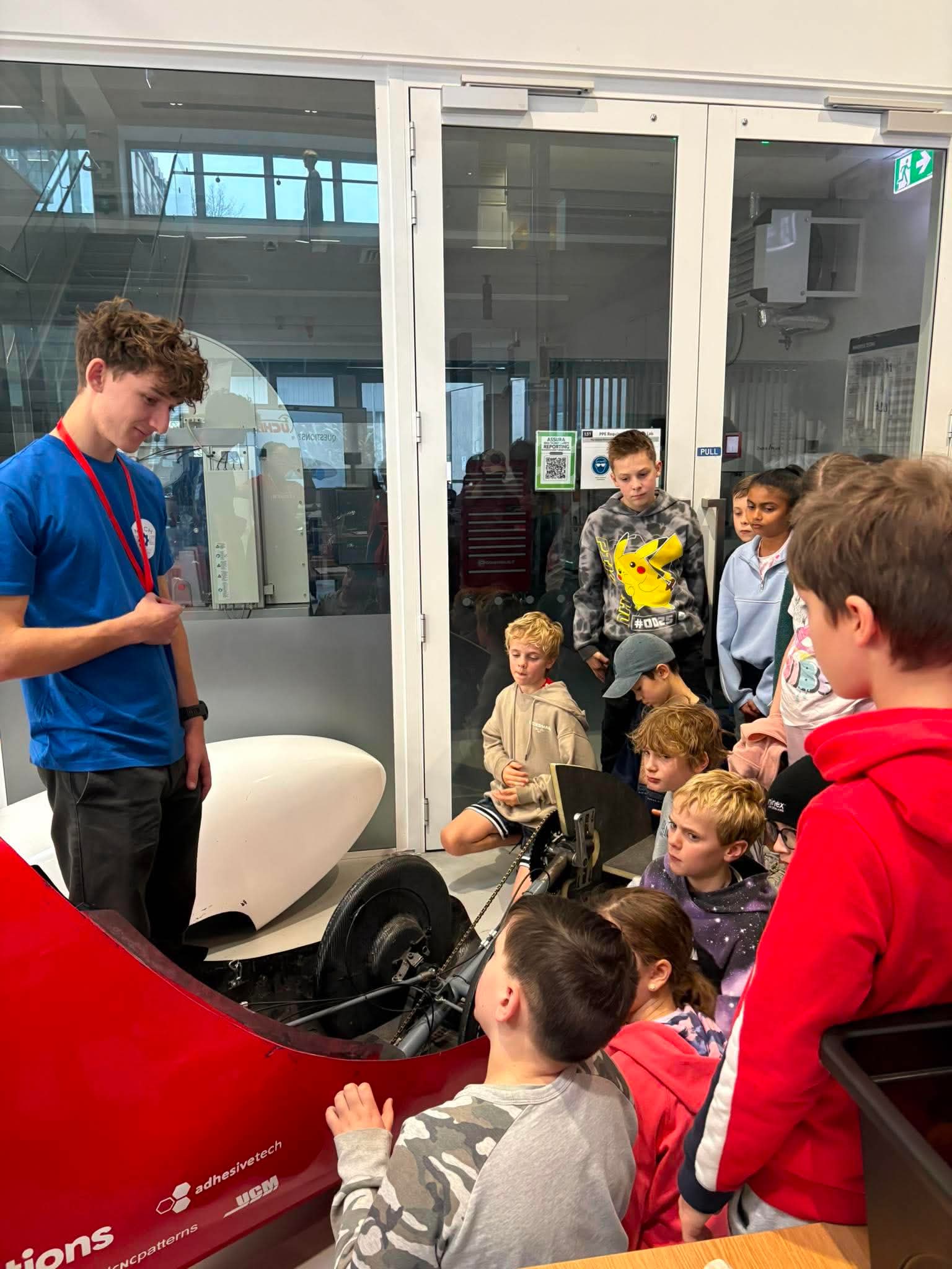 Talking to the children about last years (2025) final year project speed record trike.