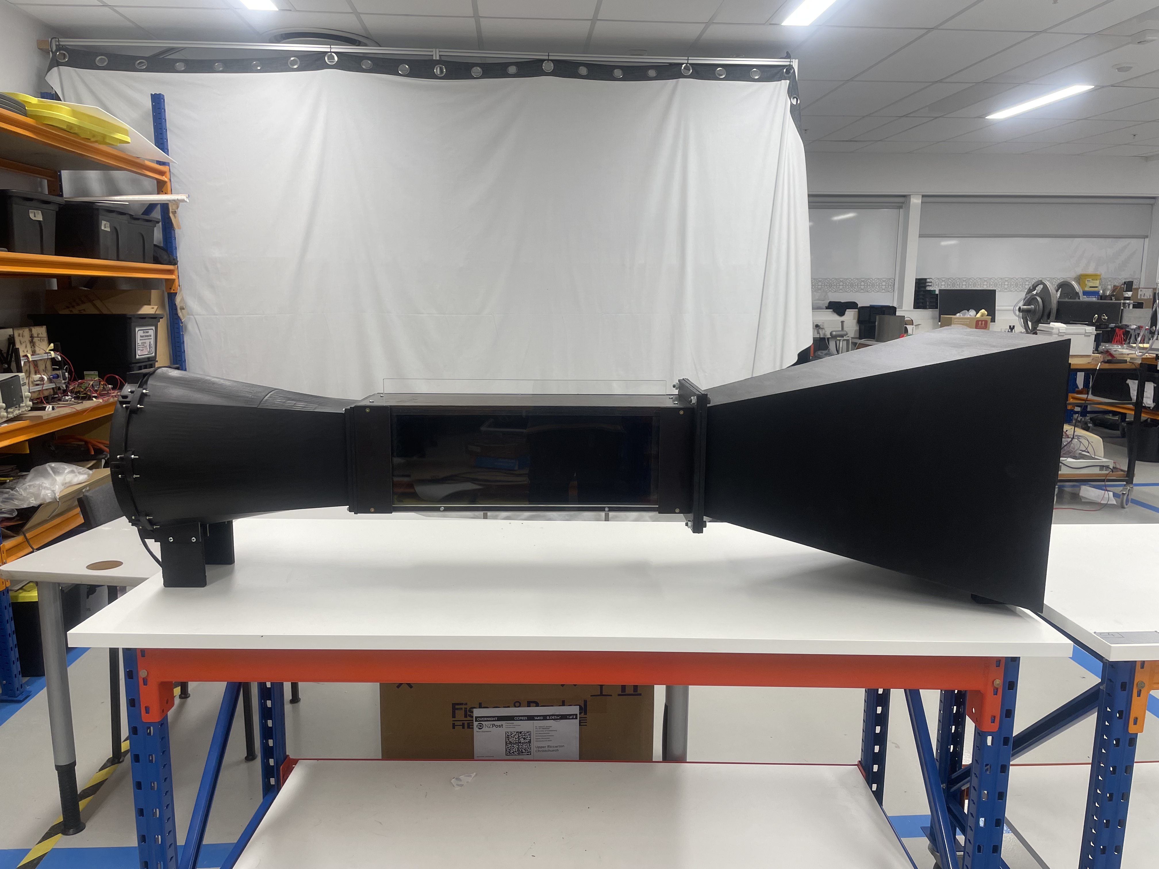 Portable wind tunnel built for outreach events.