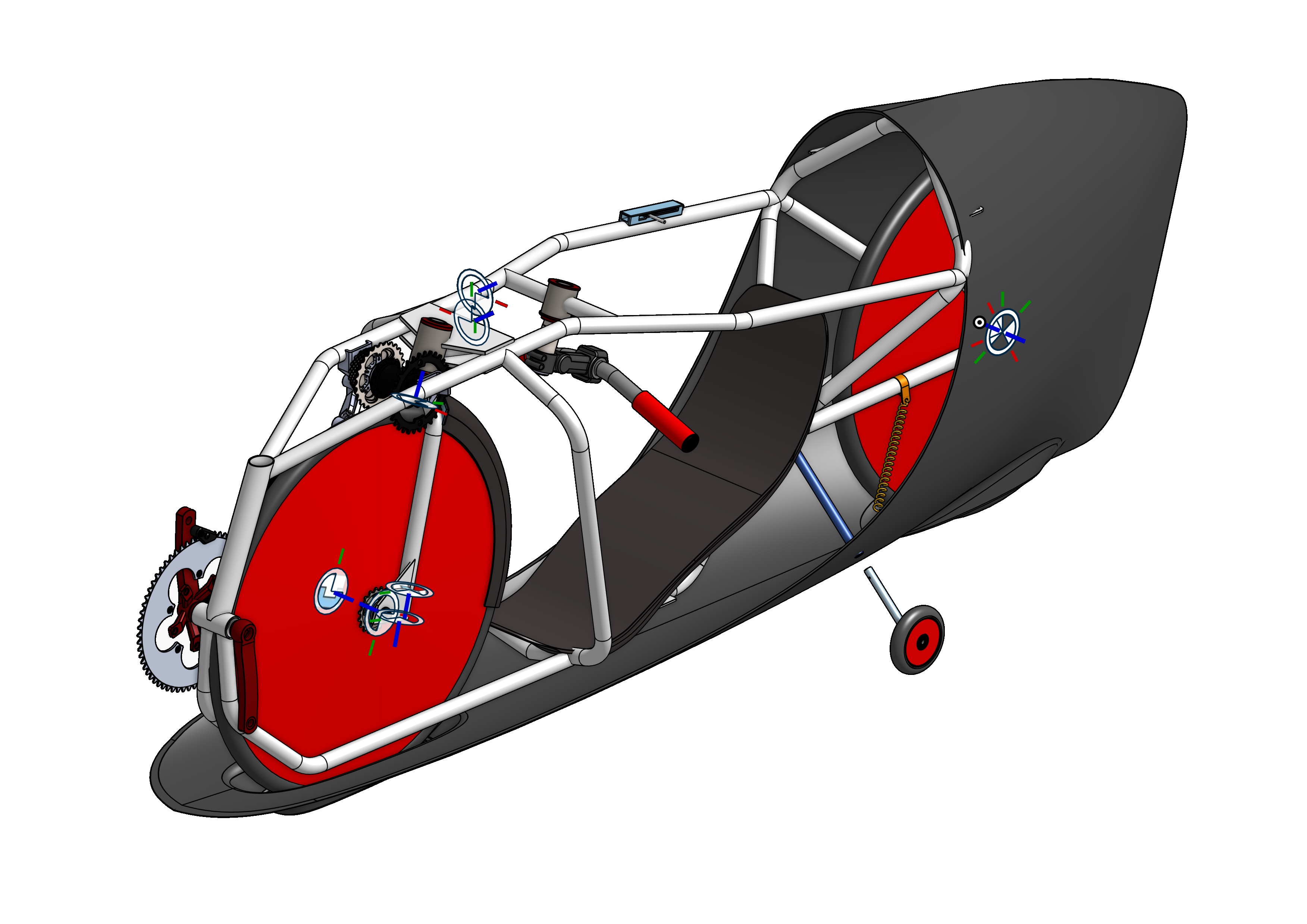 CAD assembly of Maroro (bike) designed by the 2023 final year project team.