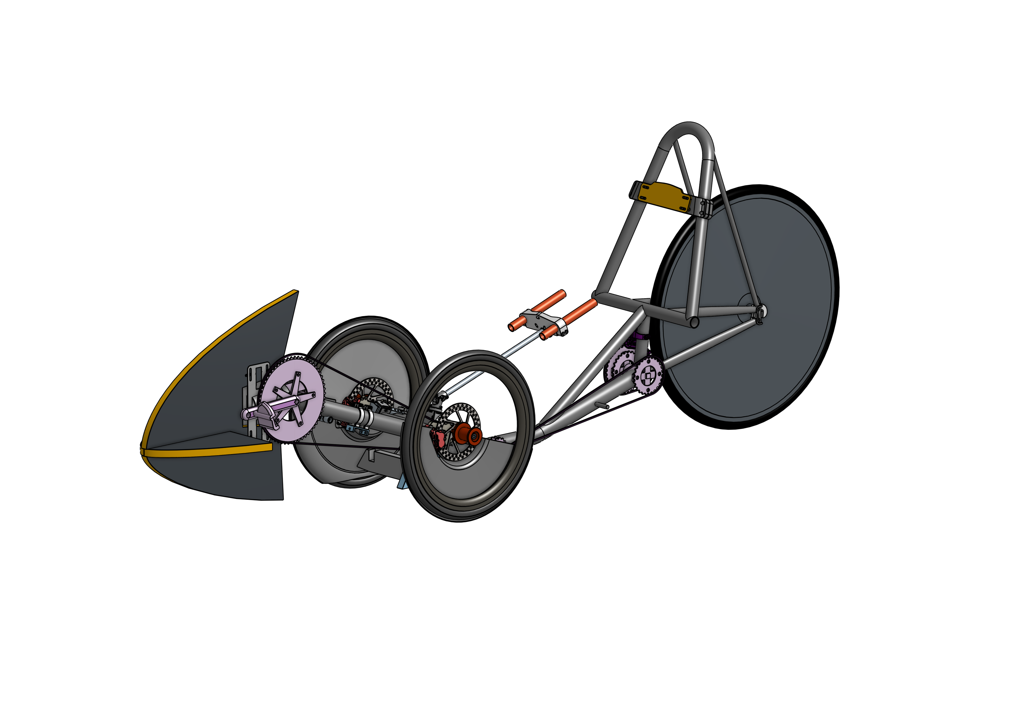 CAD assembly of Mako (trike) designed by the 2025 final year project team.