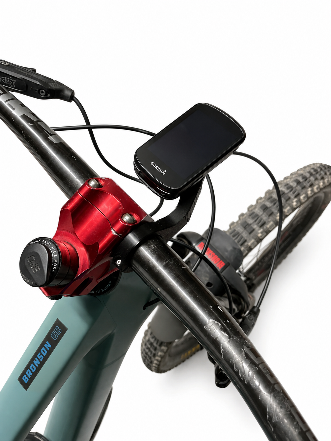 Garmin on mount on my mountain bike.