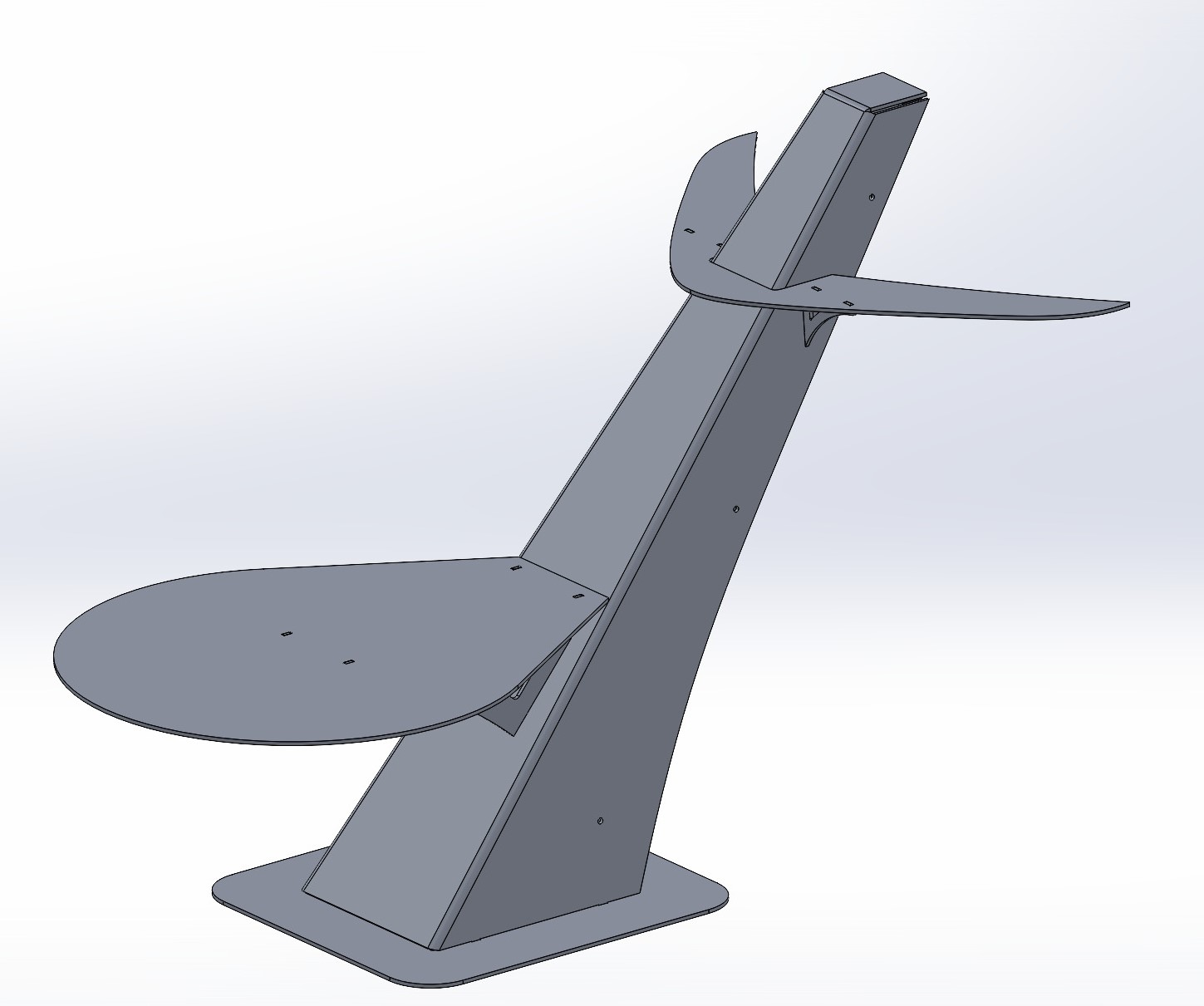 CAD model of the folded aluminium radar mast designed for NZ Marine Stainless.